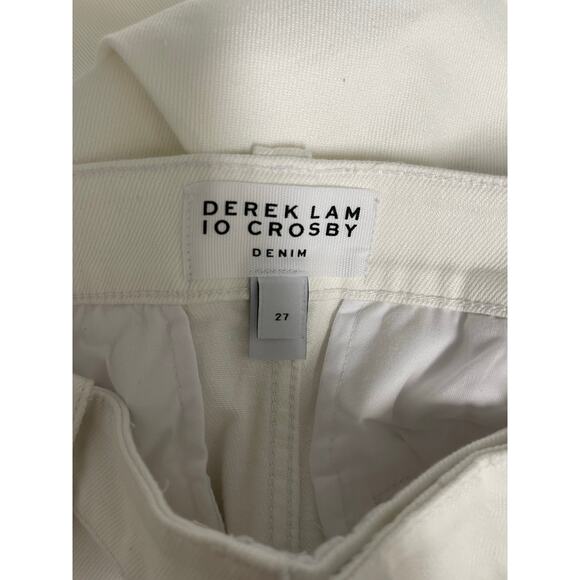 Derek Lam 10 Crosby Wide leg button pants high rise flare white size 27 - Picture 2 of 7